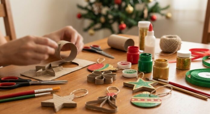 transforme-rolos-de-papelao-em-decoracoes-de-natal-criativas,-baratas-e-carinhosas transforme-rolos-de-papelao-em-decoracoes-de-natal-criativas,-baratas-e-carinhosas