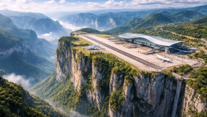 aeroporto-avaliado-em-mais-de-r$-600-milhoes-no-topo-de-um-penhasco-impressiona-apos-megaobra-da-china-cortar-montanhas-para-conectar-regiao aeroporto-avaliado-em-mais-de-r$-600-milhoes-no-topo-de-um-penhasco-impressiona-apos-megaobra-da-china-cortar-montanhas-para-conectar-regiao