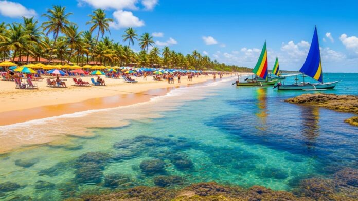 considerada-a-melhor-do-brasil,-praia-reune-areia-branca-e-piscinas-naturais-preservadas