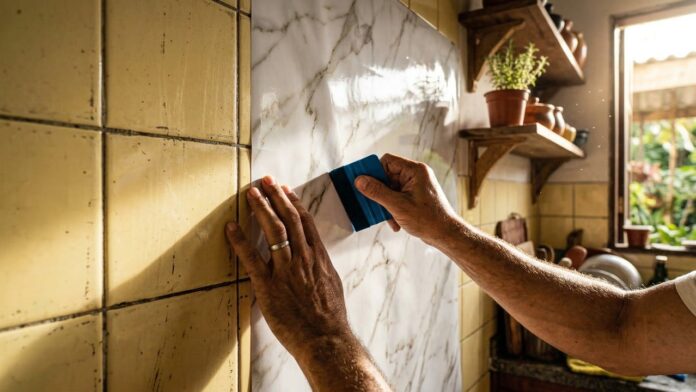 adeus-azulejos-caros:-papel-vinilico-lavavel-por-ate-r$-45-o-metro-quadrado-vira-opcao-barata-para-reformar-a-cozinha-sem-sujeira