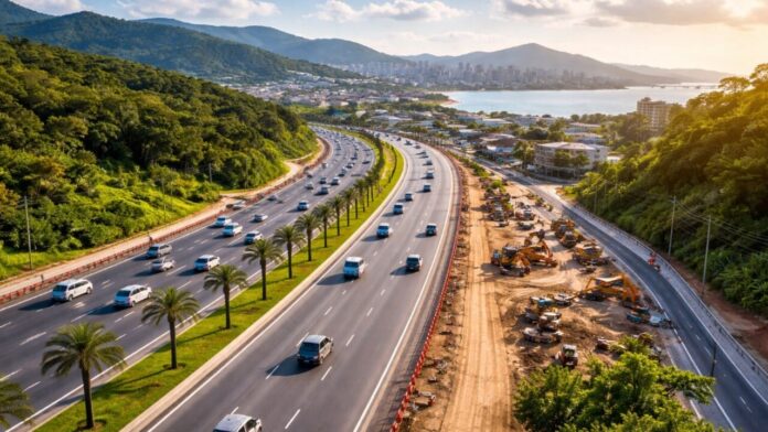 rodovia-considerada-‘espinha-dorsal’-de-florianopolis-tem-60%-dos-r$-73-milhoes-de-obras-concluidas-em-apenas-uma