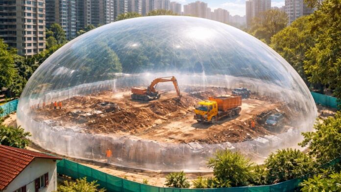china-cria-‘bolha-gigante’-que-reduz-poluicao-e-ruido-em-obras-urbanas-usando-tecnologia-inflavel-para-proteger
