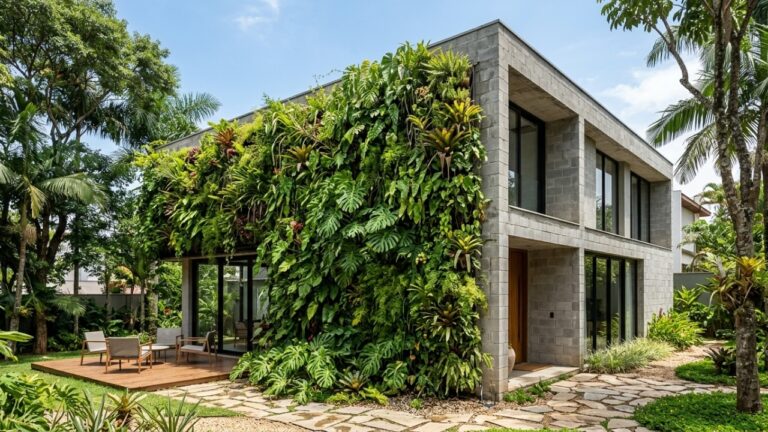 tecnica-barata-em-casa-de-bloco-simples-surpreende-ao-reduzir-ate-12°c-sem-ar-condicionado,-com-plantas-na-varanda