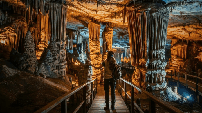 com-rochas-de-600-milhoes-de-anos-e-200-anos-de-historia,-caverna-iluminada-em-minas-gerais-parece-sonho
