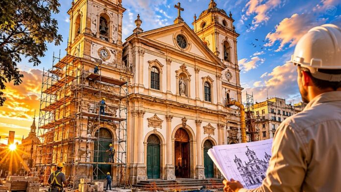 igreja-mais-antiga-de-porto-alegre-passara-por-mega-obra-de-restauracao-com-investimento-de-r$-3-milhoes,-que-podera-durar-ate