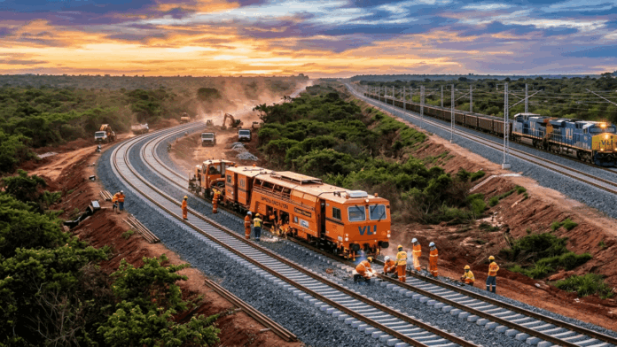 megaferrovia-de-r$-5-bilhoes-avanca-1-km-por-dia,-chega-a-73%-e-entra-em-operacao-em-2026