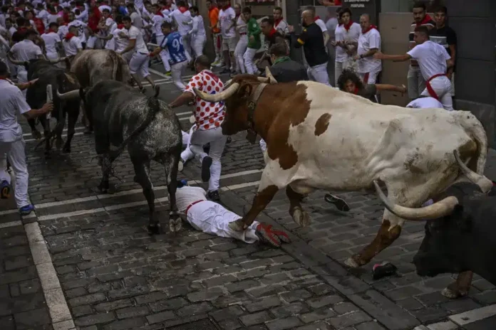 corrida-de-touros-termina-em-momentos-de-tensao-e-deixa-pessoas-feridas-durante-tradicional-festa-na-espanha;-veja-o-video